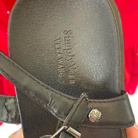 Simply Vera Vera Wang Black Silver Gold Rhinestones Embellished Black Sandals 8 - Picture 3 of 7